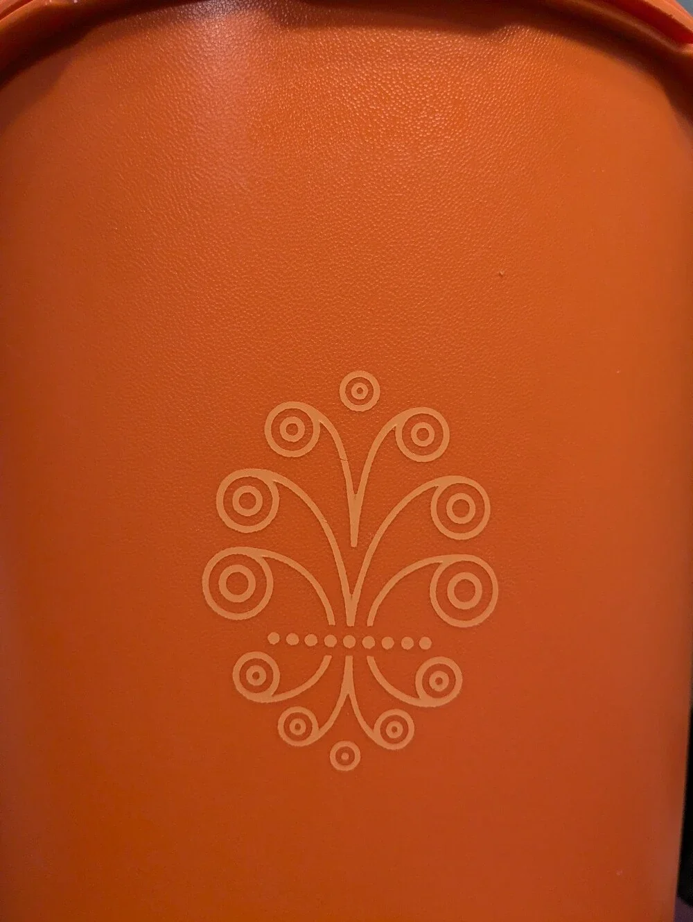 Vintage Orange Tupperware Canister